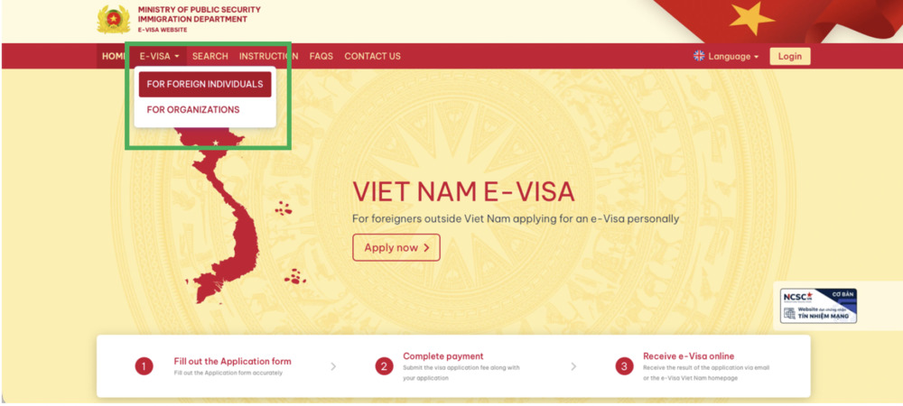 Applying E-Visa Instruction