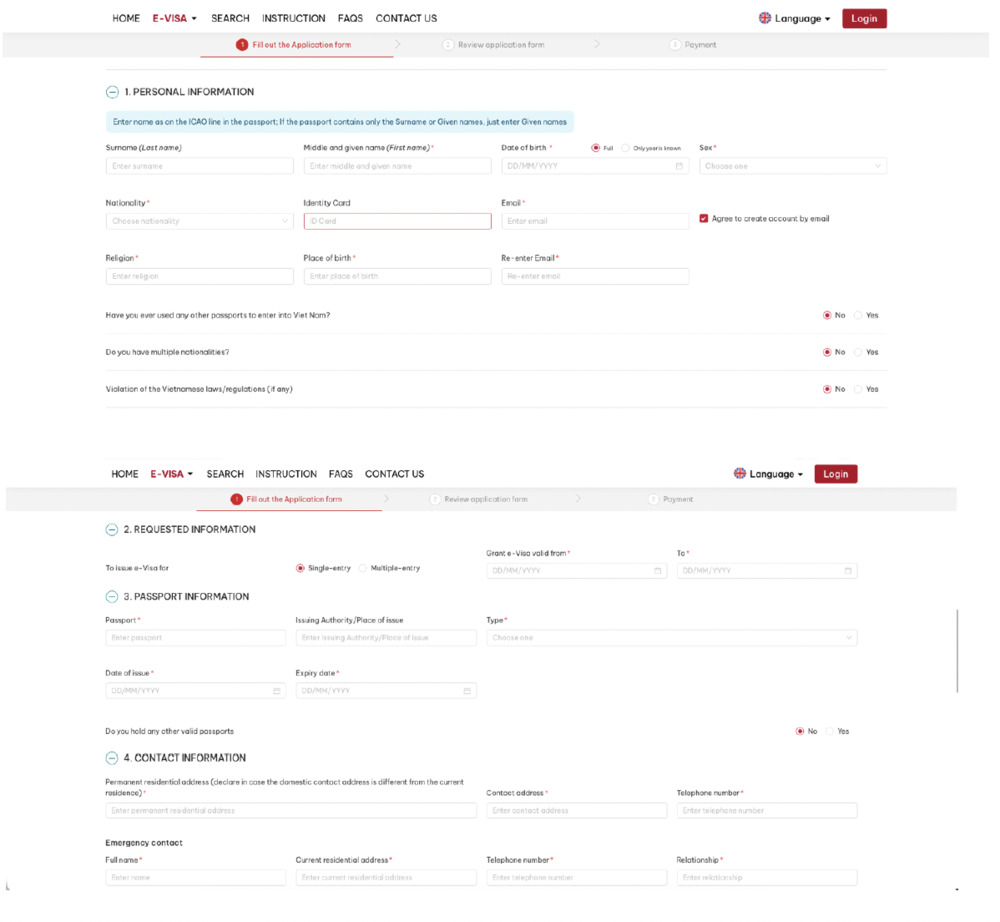Applying E-Visa Instruction
